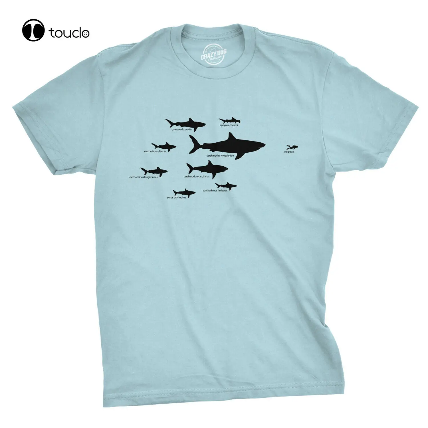 

New Mens Shark Hierarchy Chart T Shirt Funny Science Ocean Tee For Guys Cotten Tee Shirt Unisex