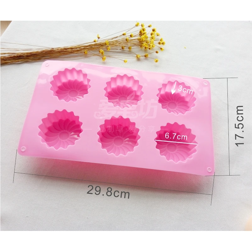 New Soap Form Soft Handmade Silicone Mould Six-Flower Windmill Fondant Cake Chocolate Mold Making Tools | Дом и сад