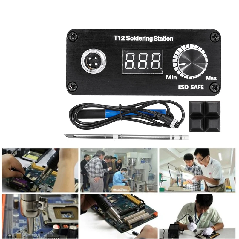 Мини T12 цифровая паяльная станция T12-942+ пистолеты горячего воздуха электронный сварочный Утюг STC OLED паяльник