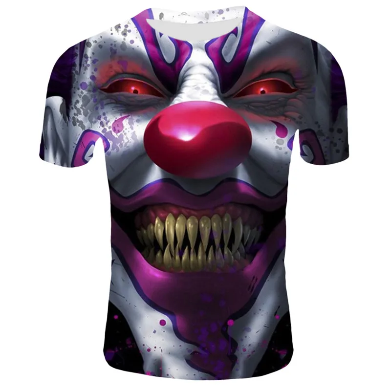 Черная Мужская футболка Joker Horror Movie 3D мужская с рисунком хип-хоп уличная 3d одежда