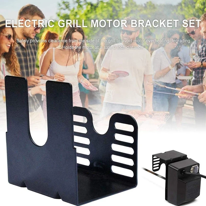 Rotisserie Motor Bracket Barbecue Grill Stainless Steel Set Outdoor Support Plate Tool |