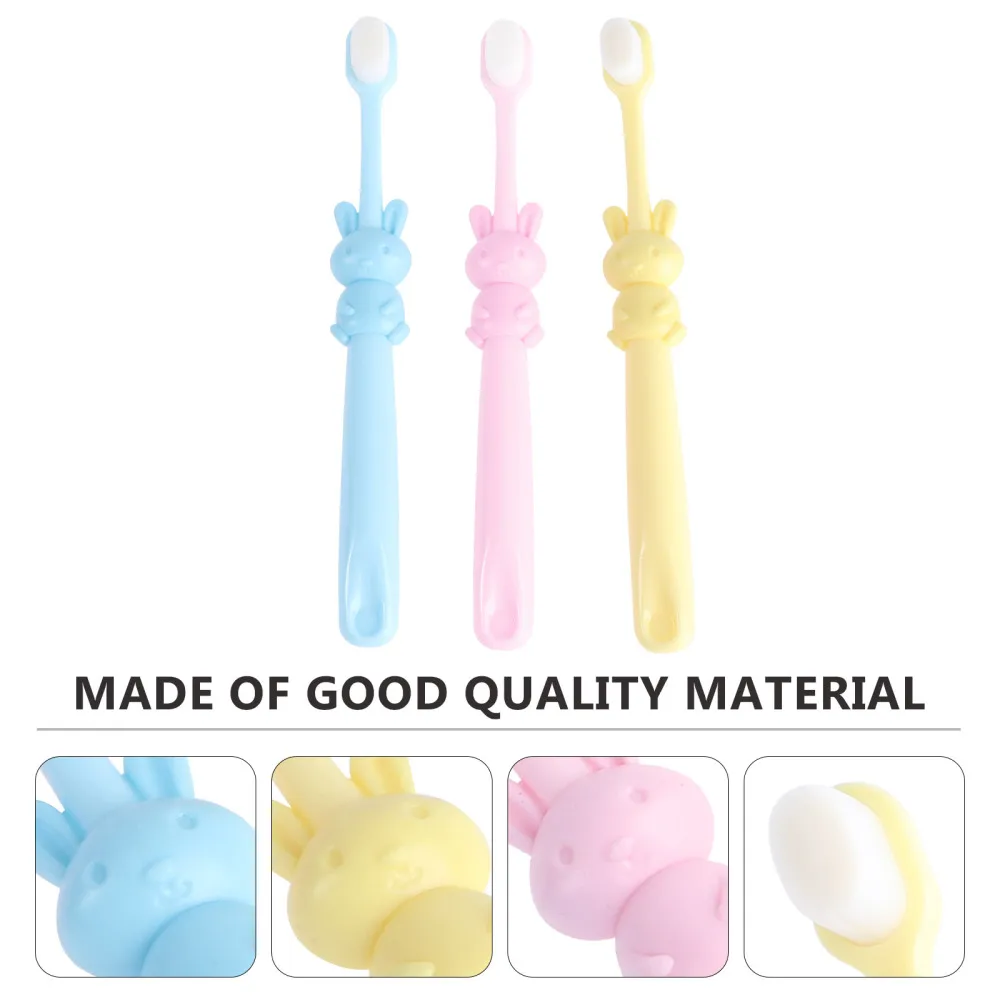 

3pcs Children Toothbrushes Cartoon Shape Manual Baby Toothrushes (Elephant)