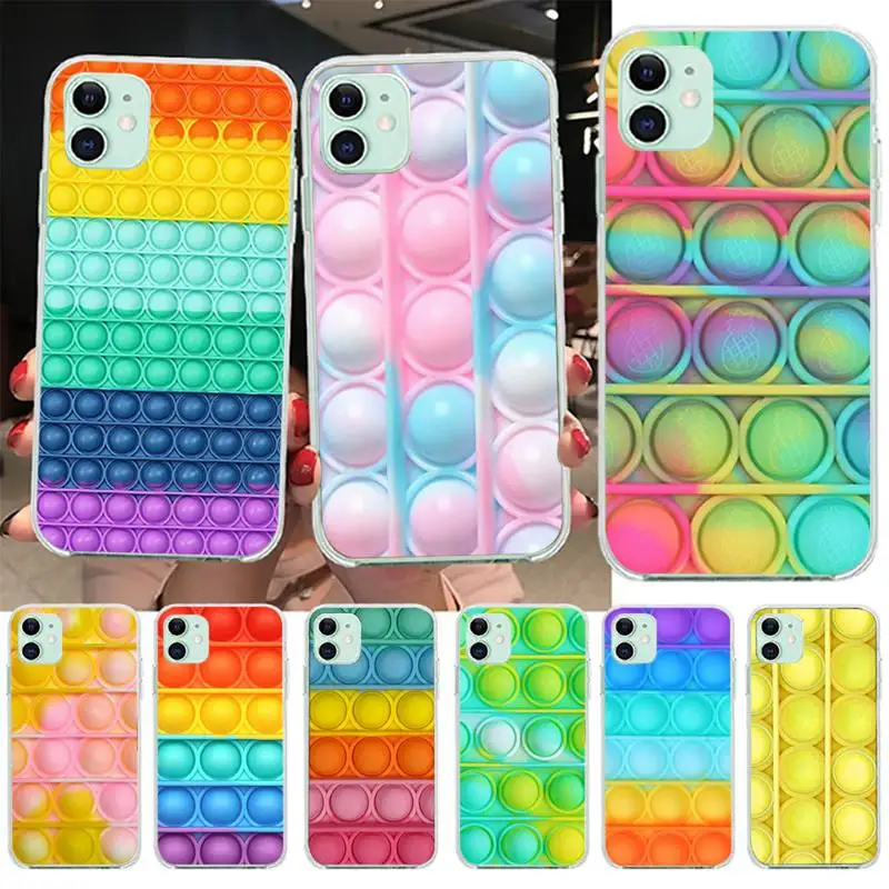 

Bubble Fidget Reliver Stress Antistress Phone Case for iphone 12 Mini SE 2020 5 5S 6 6S Plus 7 8 Plus X XR XS 11 Pro Max cover