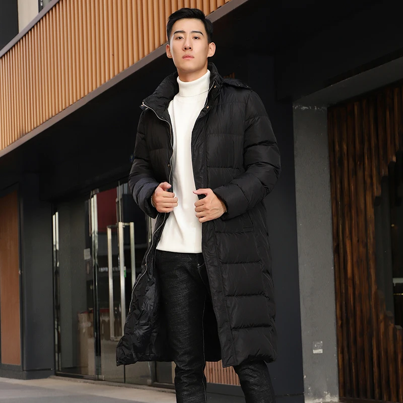 Модная мужская куртка с капюшоном одежда 2020 уличная Толстая теплая длинная на