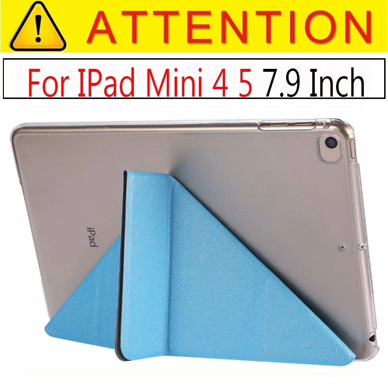 Light Blue Ультра-тонкий чехол для IPad Mini4 чехол из искусственной кожи чехол-подставка эластичная кожа геометрический флип-чехол для Apple IPad mini 4 чехол Fundas - Цвет: Light Blue