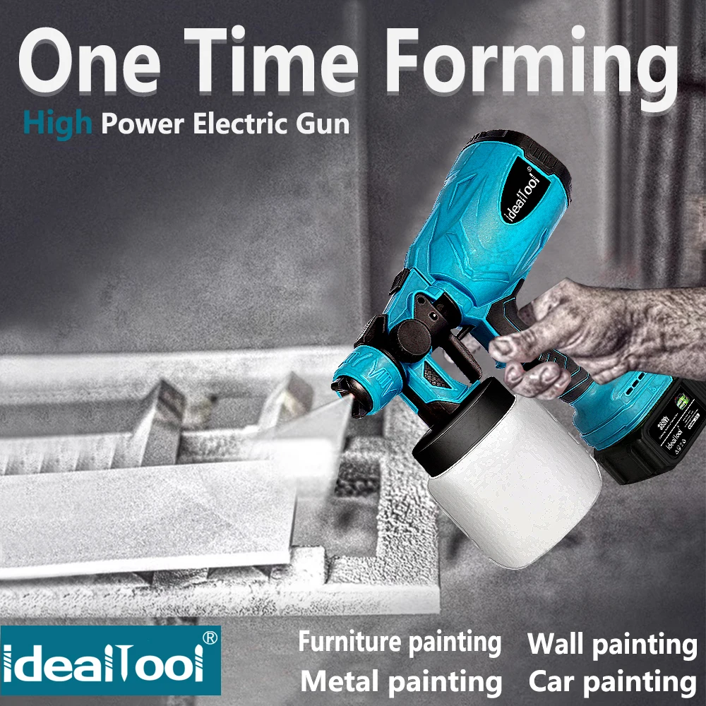 

120W 800ml Cordless Electric Spray Gun High Power Home Paint Sprayer With Flow Control Airbrush For Makita 18V Battery