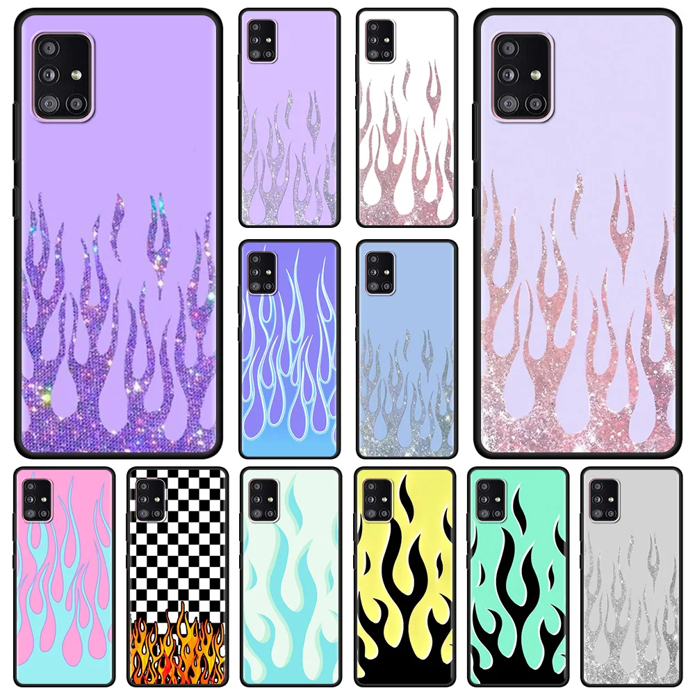 Чехол для телефона Flam Fire Art черный мягкий чехол из ТПУ Samsung Galaxy A51 A12 A21s A71 A31 A52 A32 A02s