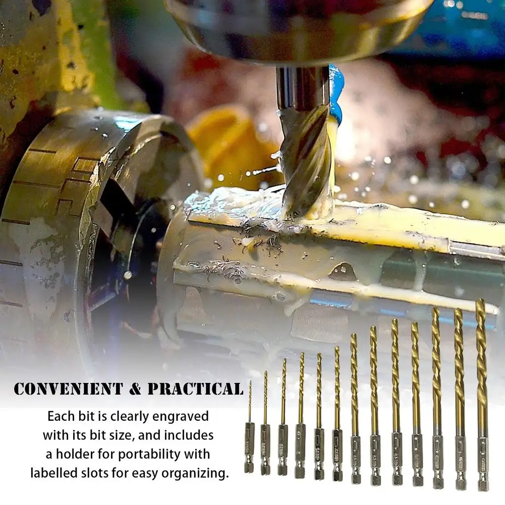 13pcsTitanium сверла покрытые нитями высокоскоростного разрядные высокого Скорость