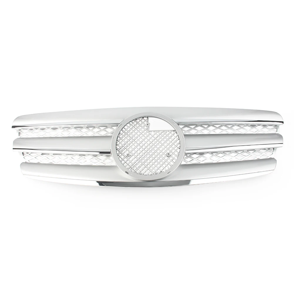 Автомобильная Серебристая передняя решетка 3 контактный сетчатый гриль для Mercedes