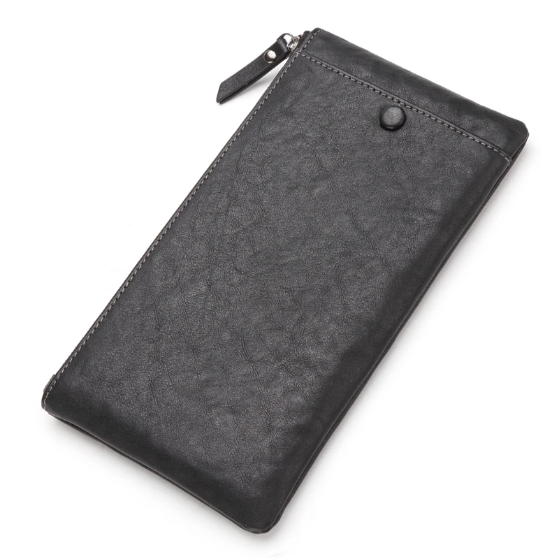 Бренд BISON DENIM, Мужской Длинный кошелек из воловьей кожи, держатель для карт, клатчи, мужской кошелек из натуральной кожи с карманом на молнии, Длинный кошелек для мужчин, подарок N8161