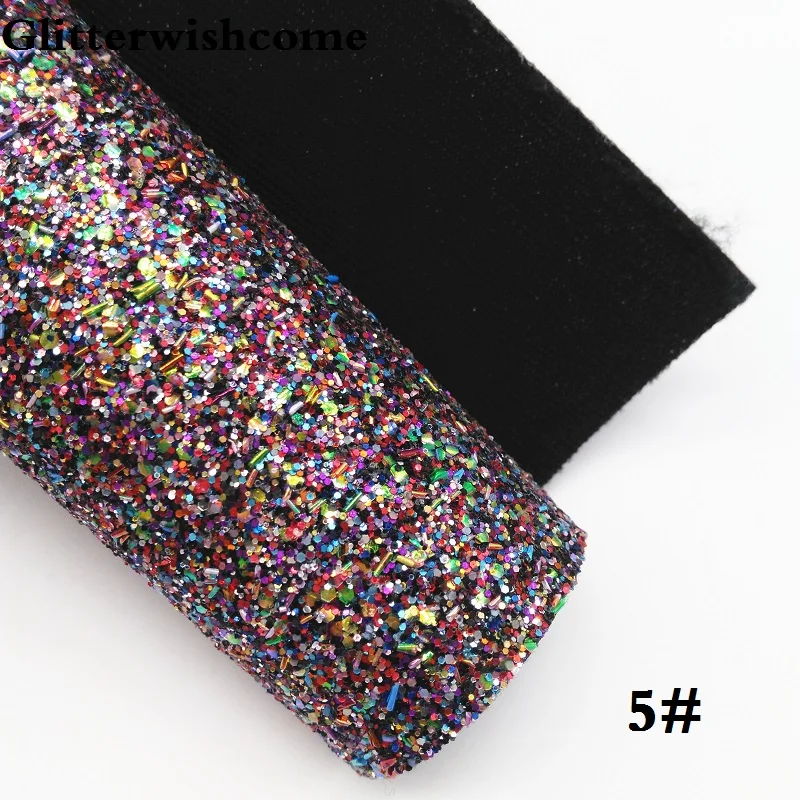 Glitterwishcome 21X29 см А4 Размер синтетическая кожа, плотная блестящая кожа, искусственная ткань из искусственной кожи винил для бантов, GM049A - Цвет: 5