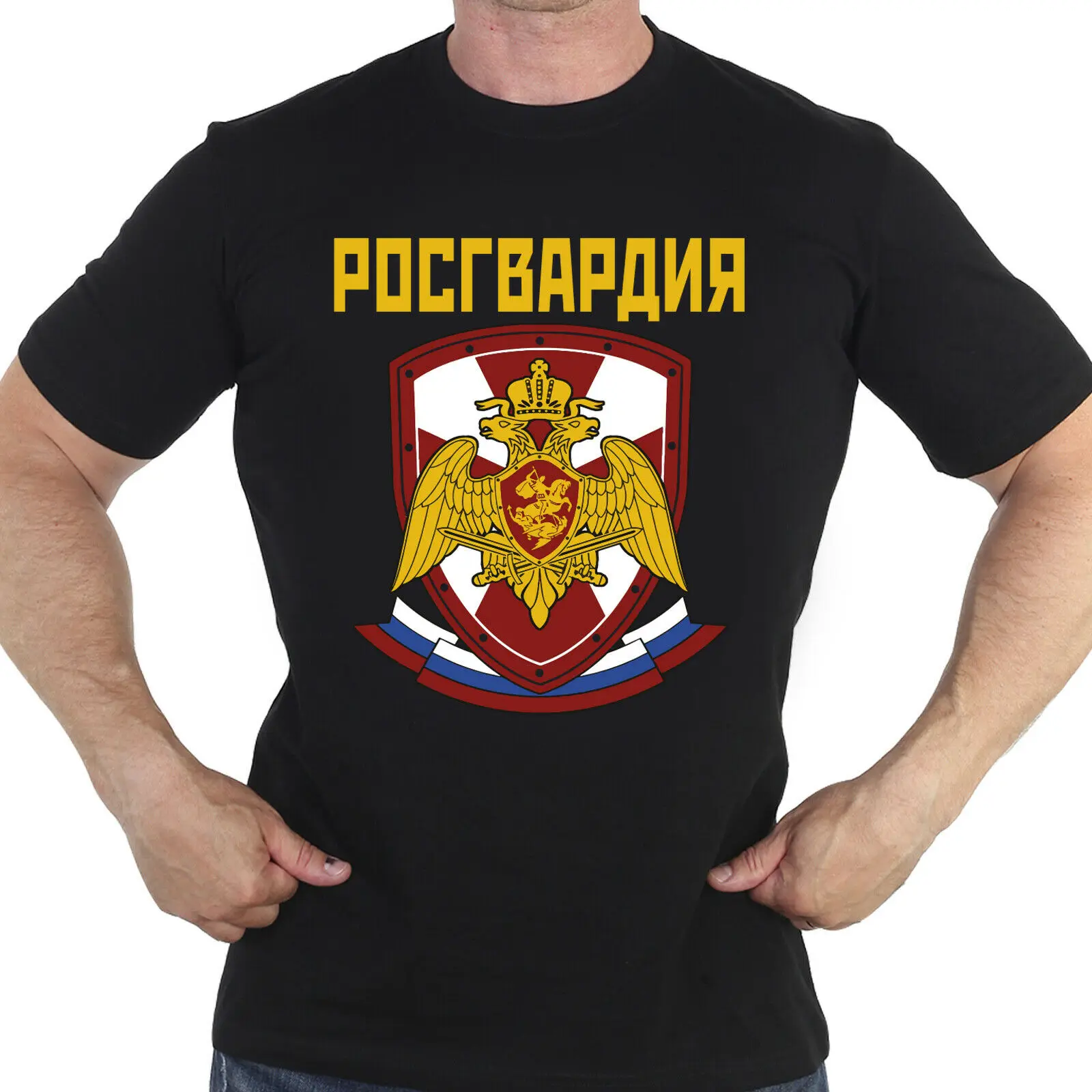 

Men TSHIRT Emblem of the special forces of the Russian ROS guard Spetsnaz RUSSIA RUS