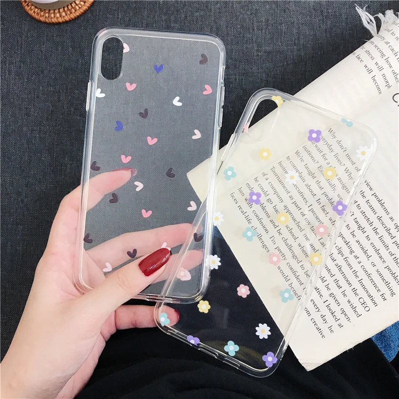 Прозрачный чехол с цветочным рисунком для Huawei P Smart 2019 Honor 10 Lite силиконовый Мягкая