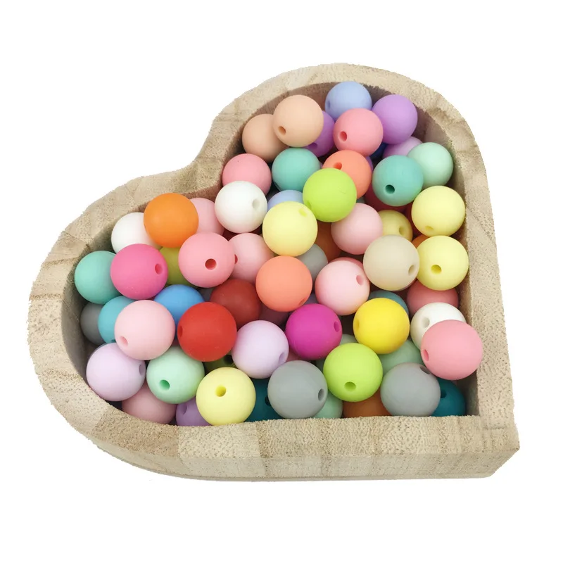 

50pcs Silicone Beads 12mm Eco-friendly Sensory Teething Necklace Food Grade Mom Nursing DIY Jewelry Baby Teethers