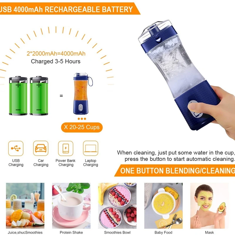 저렴한 SANQ 전기 과일 Juicer 블렌더 휴대용 USB 개인 BabyFood 우유 스무디 메이커 믹서 컵 홈 여행 사무실