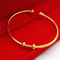 simple style women cuff bangle bracelet yellow gold filled classic female jewelry gift