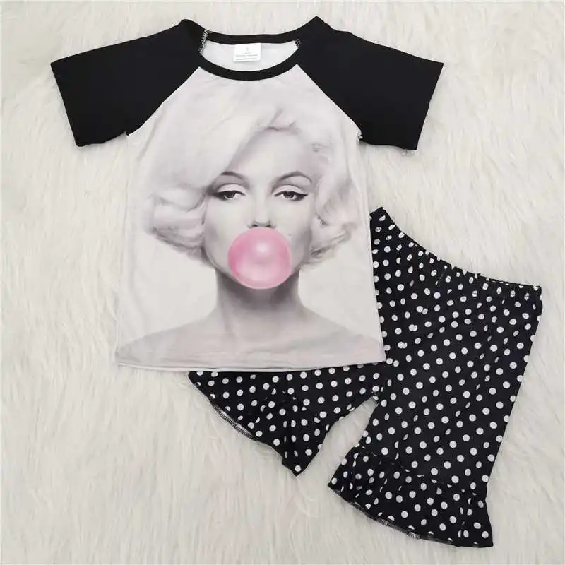 

New Boutique Baby Girls Clothes Set Love Printed Tunic Top Leopard Bell- Bottom Long Pantes For Valentine's Day Kids Outfits