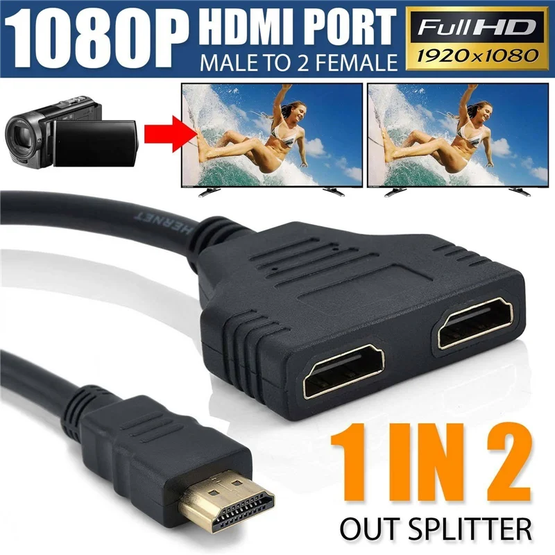 Высококачественный новый разветвитель EDAL 1 в 2 переходник для кабеля 1080P HDMI