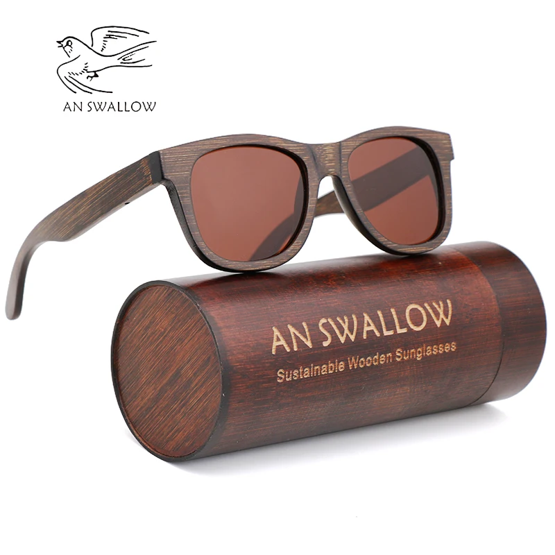 Мужские солнцезащитные очки ручной работы из бамбука и дерева поляризационные