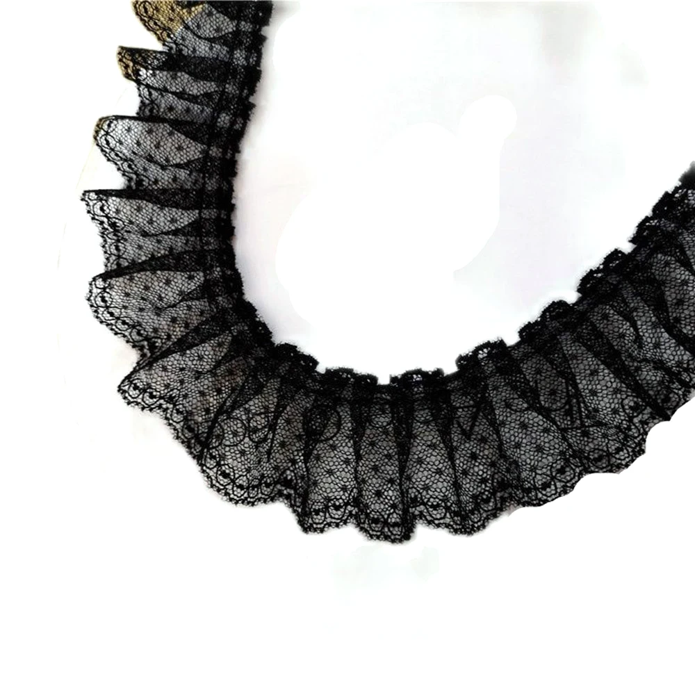 1 ярд тюль кружевная ткань черная белая швейная лента 5 см в горошек аппликация с