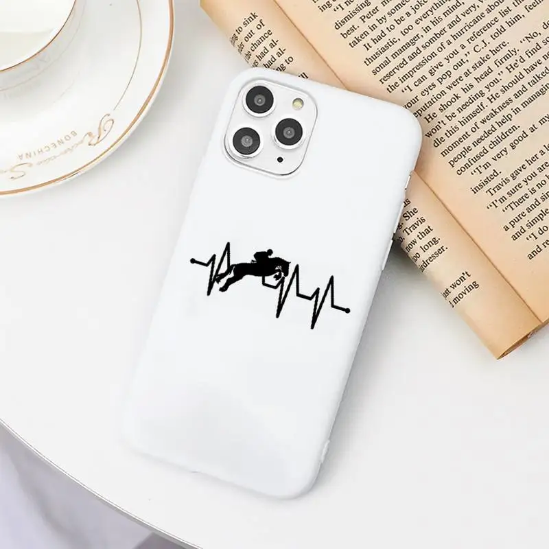 

Horse Pony Horse Heartbeat Phone Case Candy Color White for iPhone 11 pro XS MAX 8 7 6 6S Plus X 5S SE 2020 XR