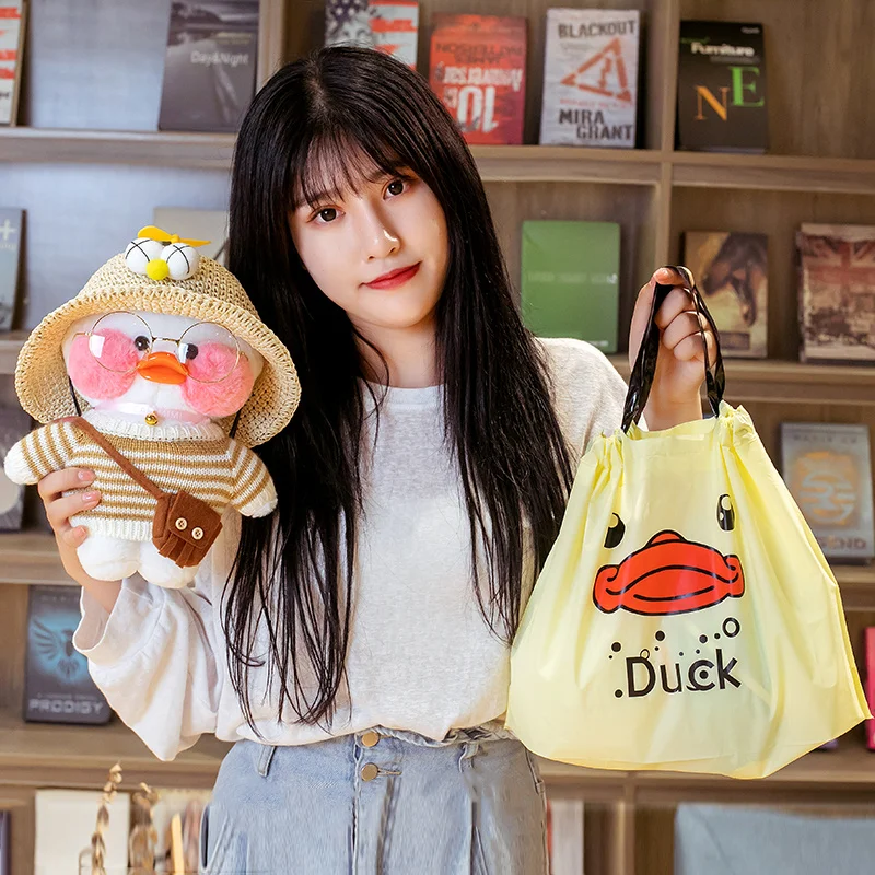 Pato Lalafanfans parlante de 30cm, mu&ntilde;eco de felpa rosa y blanco, ropa de juguete suave, gafas, &aacute;cido hialur&oacute;nico est&eacute;tico, regalo de cumplea&ntilde;os y San Valent&iacute;n-5