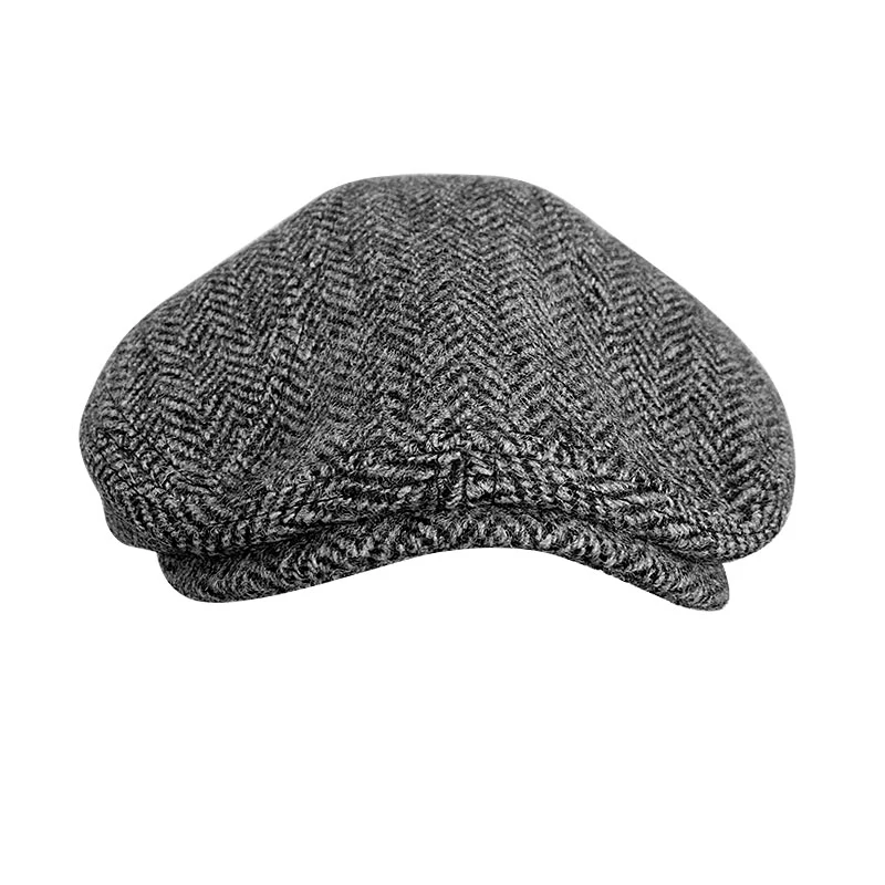 

2021Men's Winter High Quality Wool Newsboy Hats Herringbone Octagon Cap Tommy Shelby Peaky Blinder Women Gatsby Flat Hat BLM318