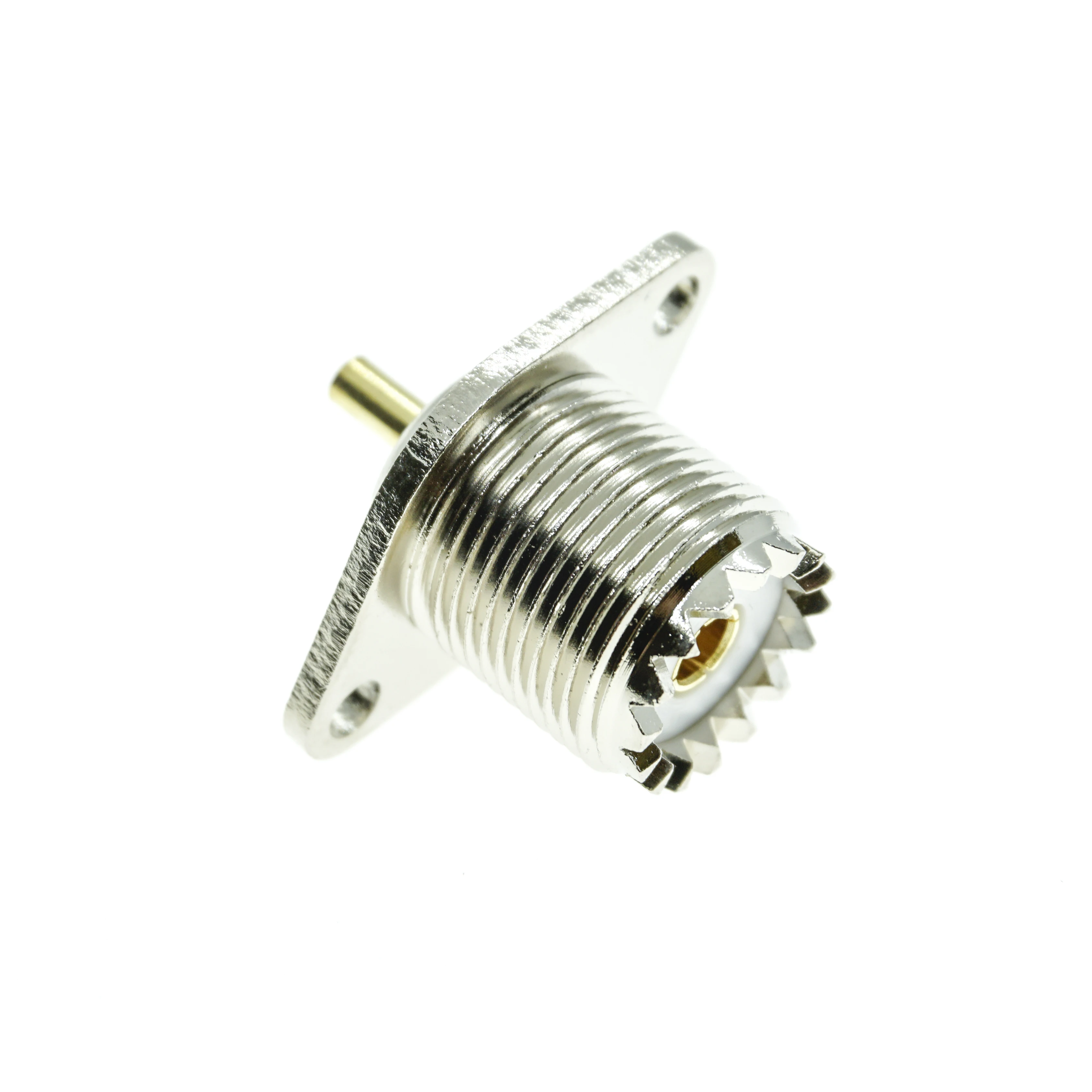 Разъем UHF PL259 SO239 Coax гнездо 2 отверстия фланец панель крепление припой чашка латунь