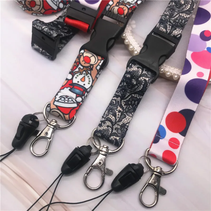 Новый кружевной шнурок с подвеской в виде волны Рождественский узор для бейджа