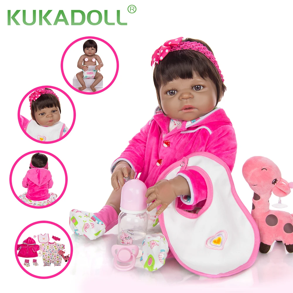 

KUKADOLL New Arrival 23 Inch Reborn Babies Girl Doll Full Silicone Vinyl Body Realistic Bebe Reborn Menina Kids Birthday Present