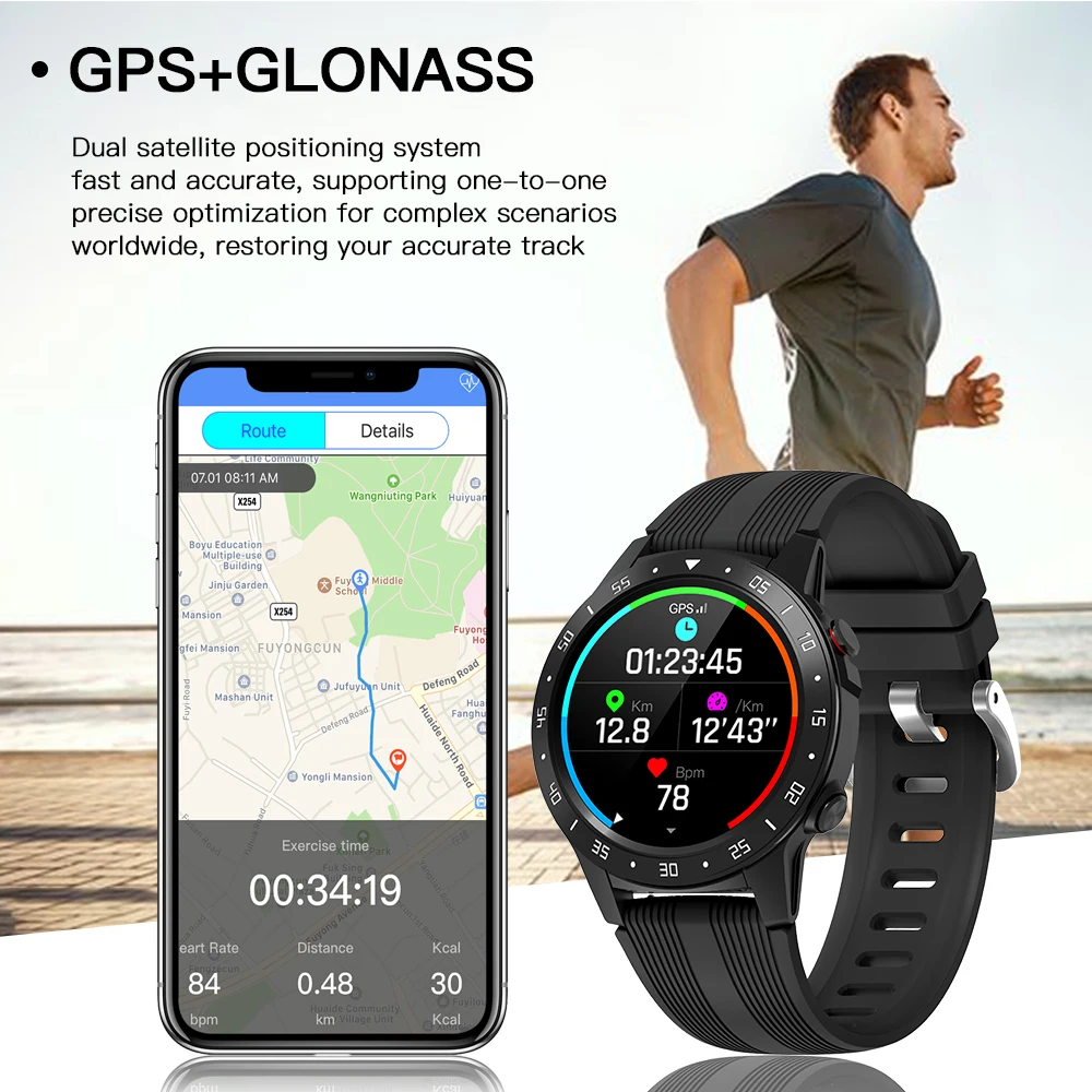 Смарт часы SMAWATCH M5 GPS Bluetooth вызов компас барометр высота для улицы умные мужчин и