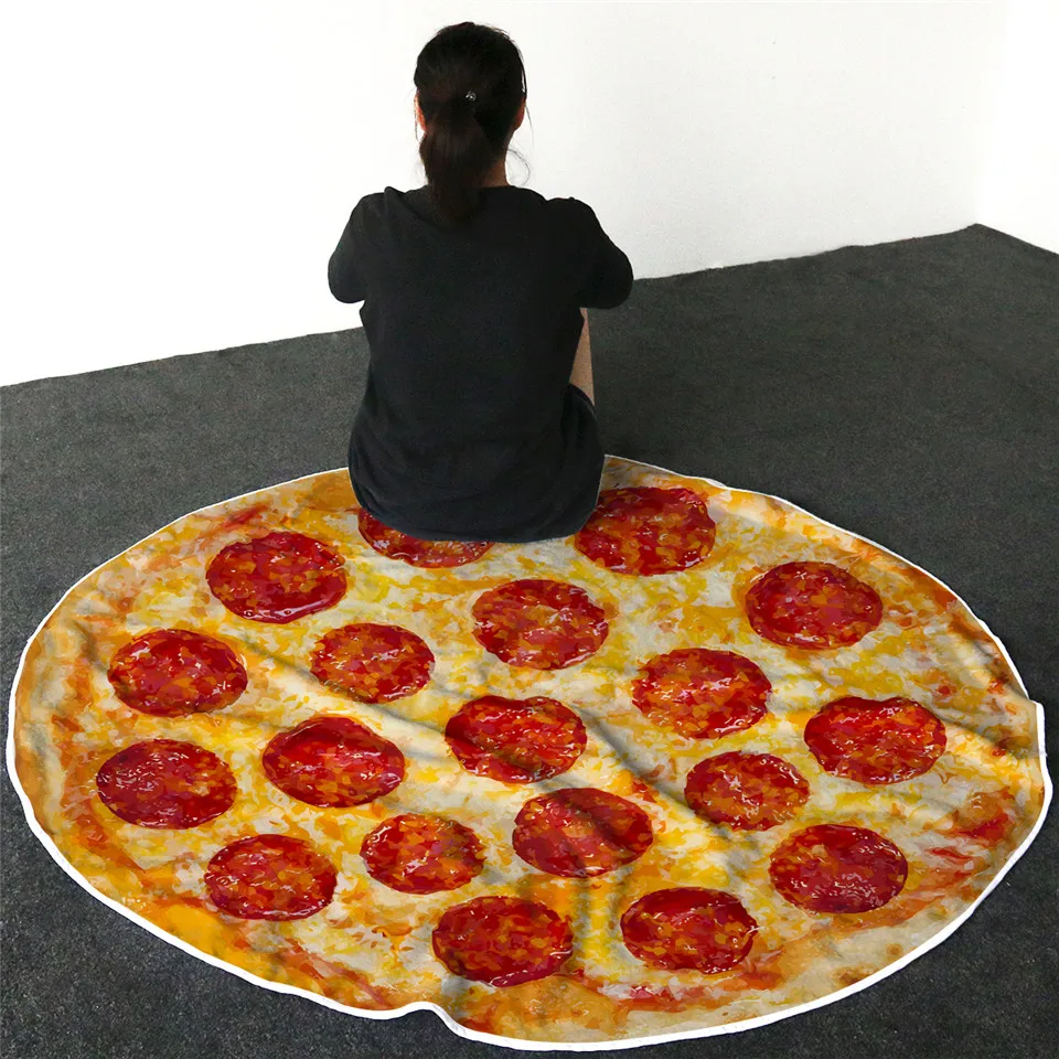 Pizza Постельные принадлежности Outlet кукурузная тортилья одеяло Пита лаваш еда фланелевое одеяло для кровати Рождественский подарок флисовое смешное плюшевое покрывало - Цвет: Pizza