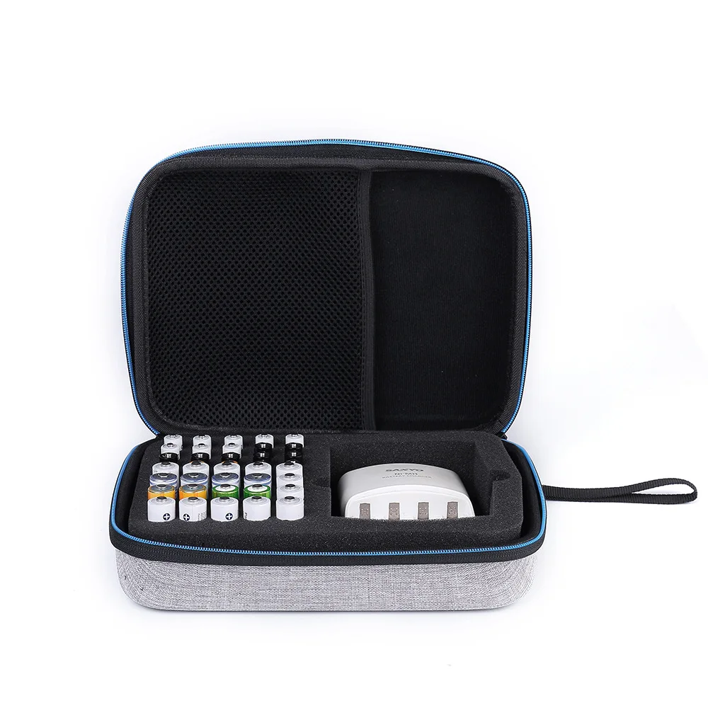 

Gray AA AAA Battery Holder EVA Shockproof Portable Storage Box Organizer Container Bag for 40pcs AA AAA Batteries Case