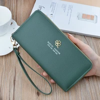 monnet cauthy newest long wallets pu zipper high capacity multifunction multi card slot purse practical casual green grey wallet