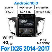 4core android 10 0 tesla screen car multimedia gps navigation for hyundai creta ix25 2015 2019 radio stereo 4g let wifi carplay