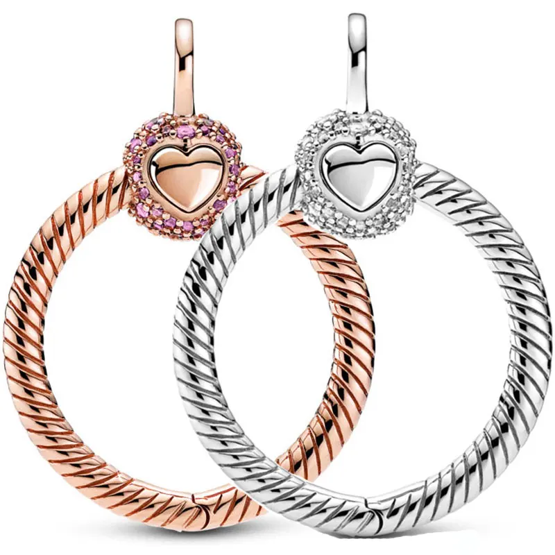 

Rose Moments Small Pave Crown O & Heart With Crystal Pendant Bead 925 Sterling Silver Charm Fit Europe Bracelet Diy Jewelry