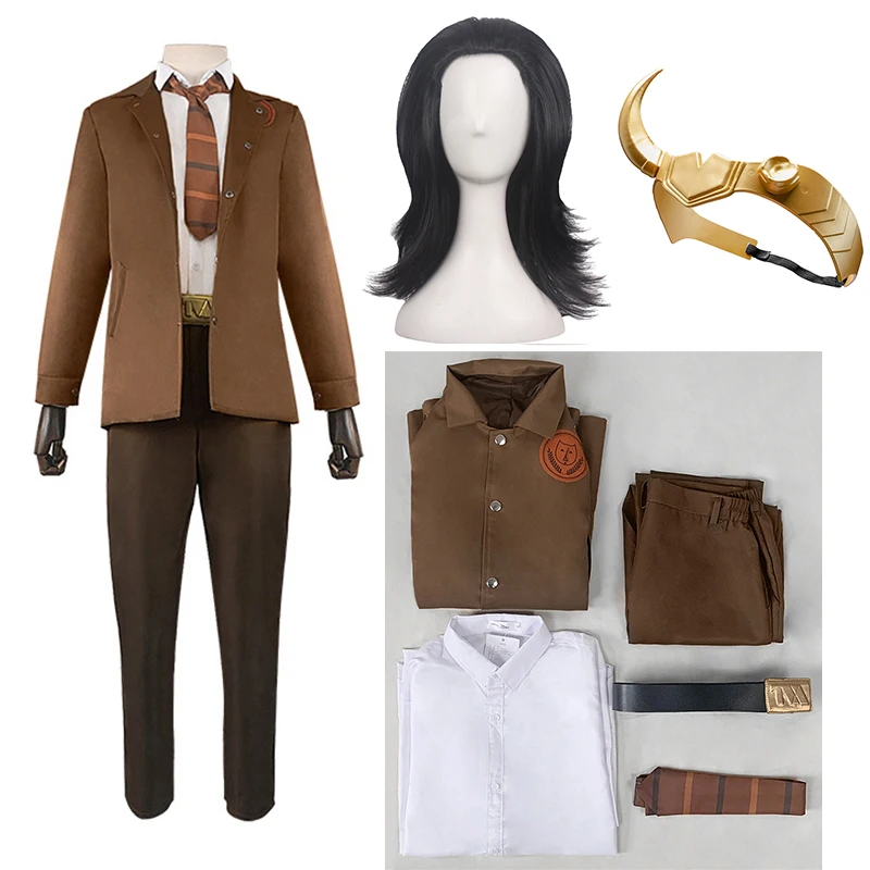 

Костюмы для косплея аниме Loki, костюмы для взрослых, для Хэллоуина, карнавала вечерние пальто, рубашки, брюки, галстук, пояс, мужской костюм