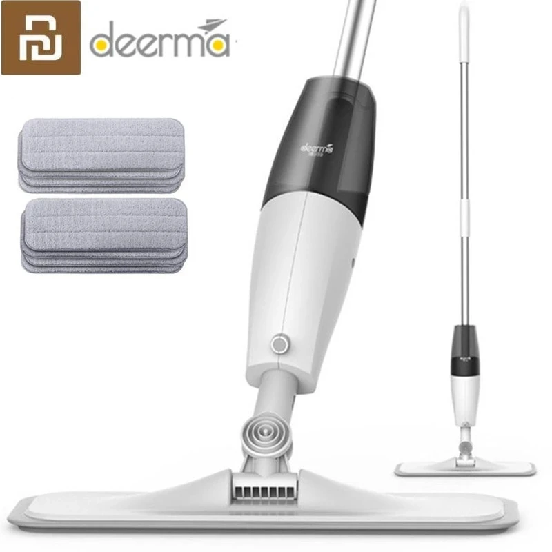 Mijia-Fregona Xiaomi Deerma con Pulverizador de Agua, Mopa Barredora Plana para Limpieza del Hogar con Rotaci&oacute;n de 360 grados, Trapeador Limpiador de Polvo, Original-0