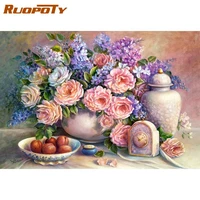 ruopoty 5d diy diamond painting window on flowers picture of rhinestone new diamond embroidery mosaic flower decor for home