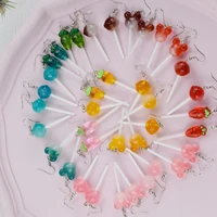 lollipop earrings originality cartoon acrylic for girls women student cute color dangles ear hook gifts korean earrings jewelry