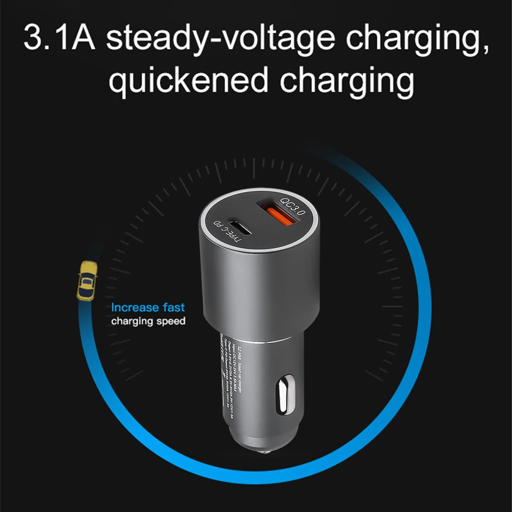 Автомобильное зарядное устройство FM Транс Ми тер Быстрая зарядка 3,0 usb type C для Xiaomi mi huawei samsung QC3.0 быстрое PD автомобильное usb-устройство для зарядки телефона