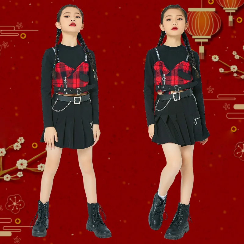 В стиле хип хоп Детский костюм для девочек в джаз болельщик одежда Топы с