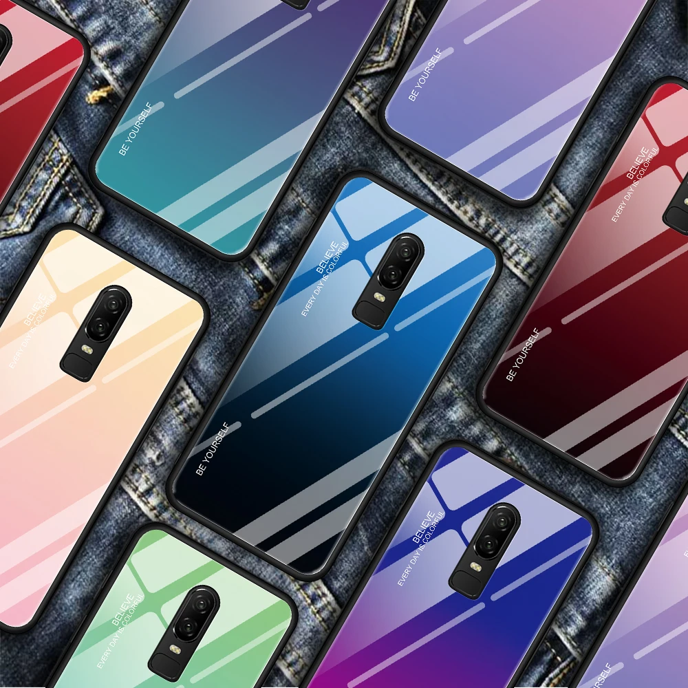 Защитный кожух для телефона в виде ракушки Oneplus 6 градиентный чехол из