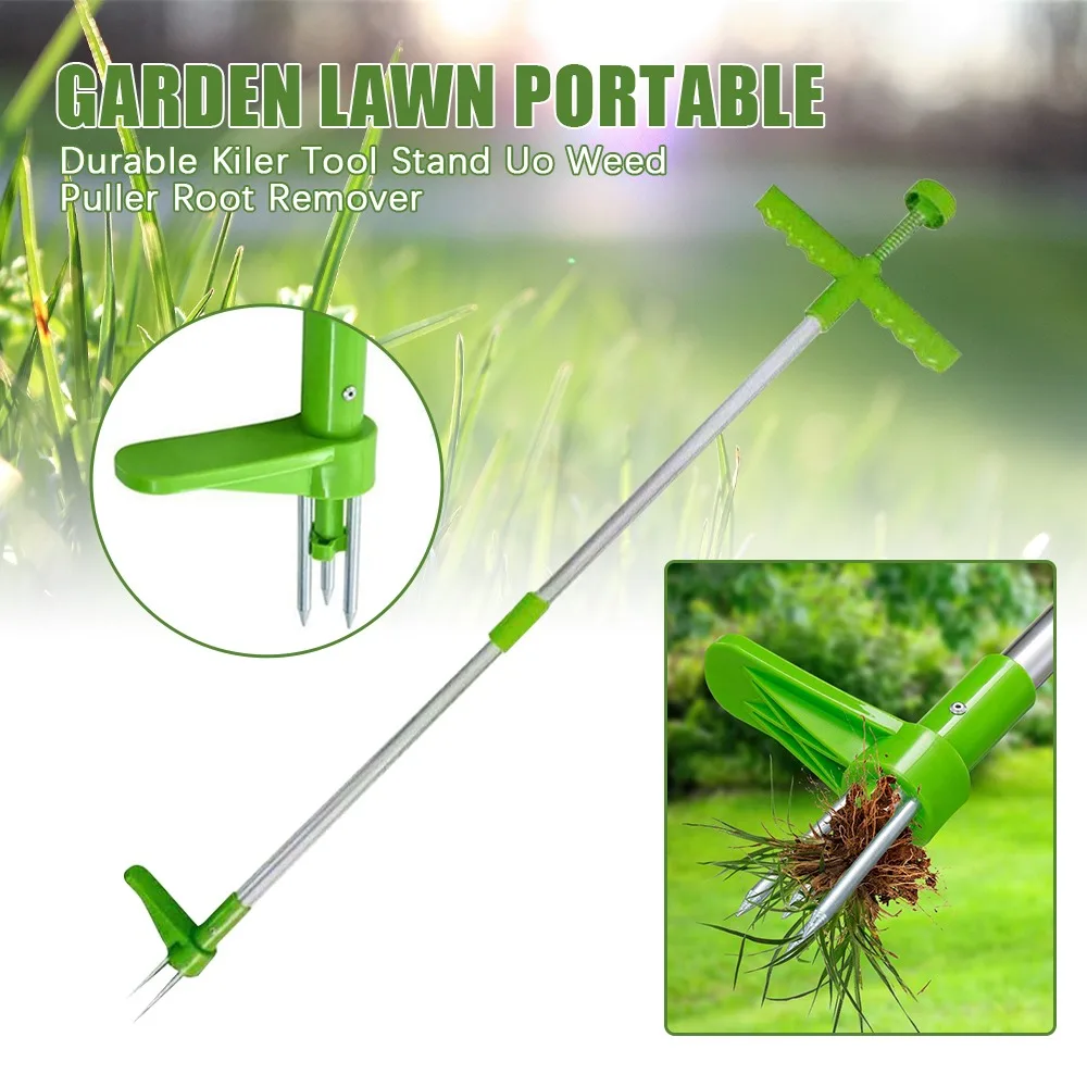

Long Handle Weed Remover Durable Double Split Garden Lawn Weeder Outdoor Yard Grass Root Puller Tools Garden Planting Elements