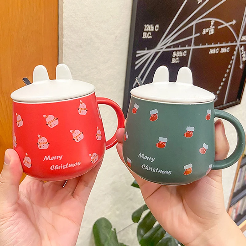 

Kawaii 350ml Christmas Coffee Cup Cute Ceramic Mug Milk Breakfast Tea Water Cup Personalized Gifts For Girlfriend Boyfriend Wife