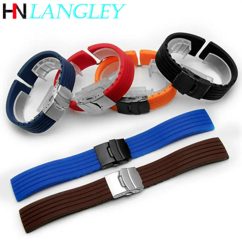 20mm 22mm Quick Release Silicone Watch Bands For Samsung Active 43mm 47mm for Fossil Watch Strap 18mm 24mm Rubber Sport Bands