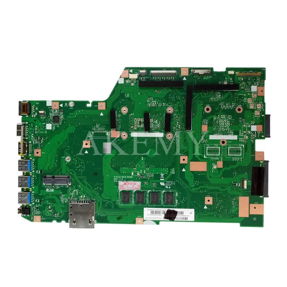 Asepcs X751LA материнская плата для ноутбука For Asus X751LAB X751LD X751L X751 тест оригинальная 4G RAM