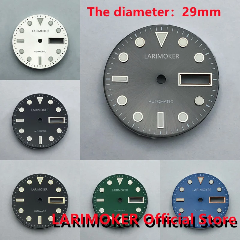 

LARIMOKER Can Custom logo 29mm Man's Watch Dial C3 Luminous Dial fit NH36 Movement
