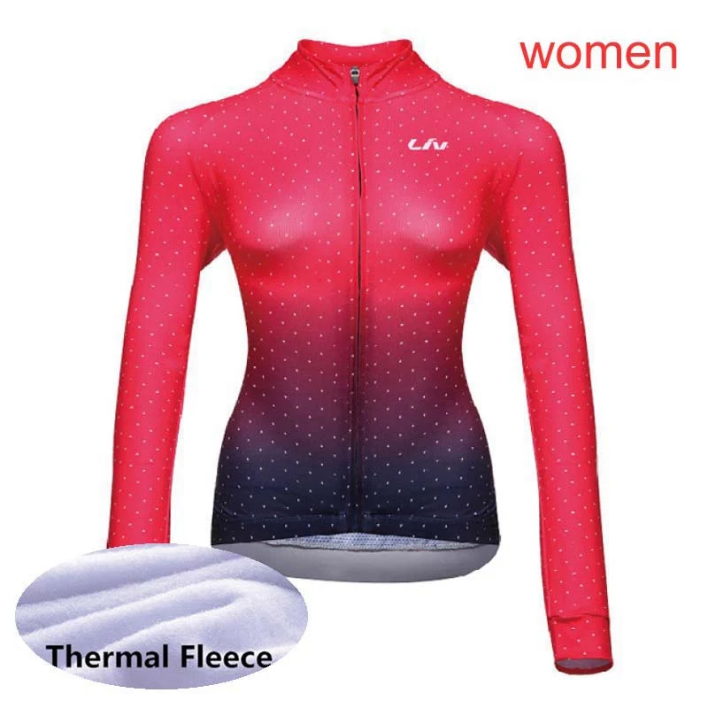 

Womens Winter Thermal Fleece Cycling Long Sleeve Jersey MTB Bike Shirts bicycle outfits Outdoor Sport clothing S121429
