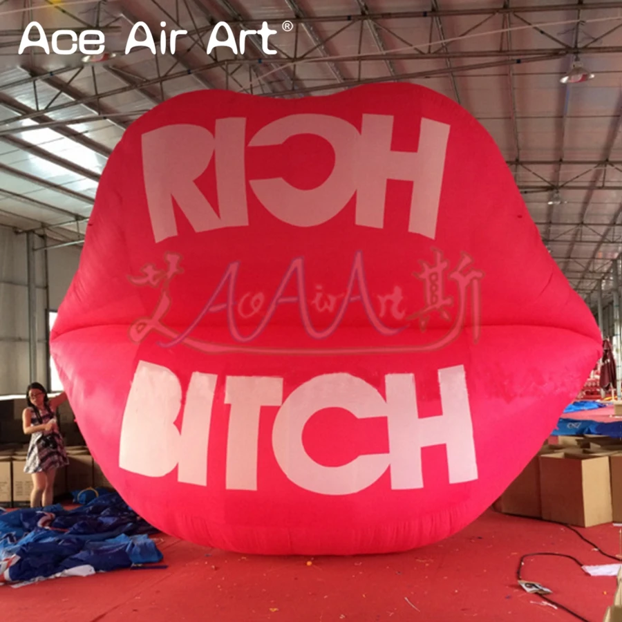 

Gaint Inflatable Red Lips With Printed Character For Valentine's Day/Advertising/Party Decoration Made By Ace Air Art